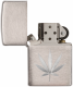 29587 拉絲銀大麻葉防風打火機